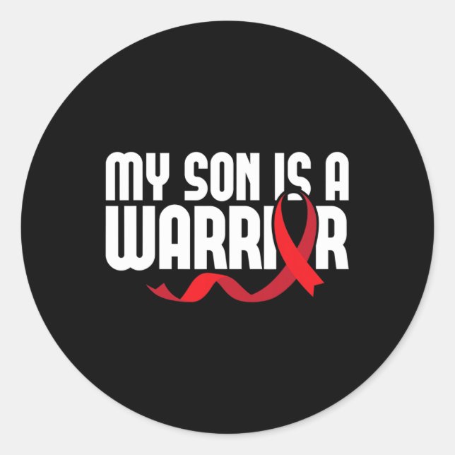 My Son Is A Warrior Sickle Cell Anaemia Awareness  Classic Round Sticker (Front)