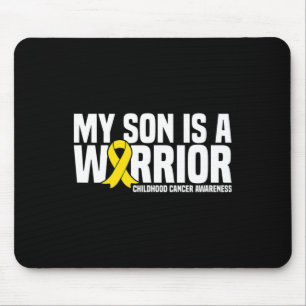My Son Is A Warrior Yellow Ribbon Childhood Cancer Mouse Pad