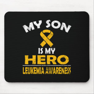 MY SON IS MY HERO LEUKEMIA AWARENESS T SHIRT MOUSE PAD