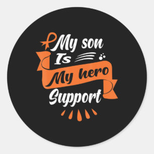 My Son Is My Hero Support  Leukaemia Cancer Awaren Classic Round Sticker