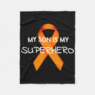 My Son Is My Superhero Leukaemia Awareness Month T Fleece Blanket