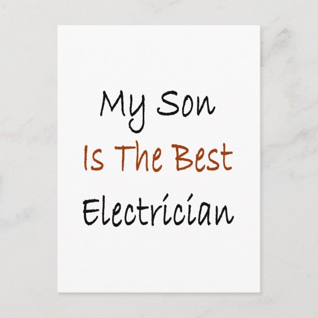 My Son Is The Best Electrician Postcard (Front)