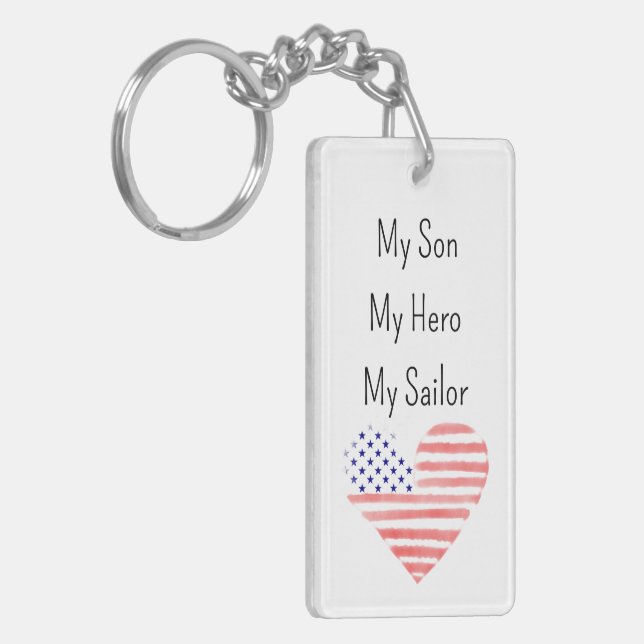 My Son My Hero My Sailor US NAVY Mum Keychain (Front Left)