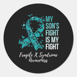 My Son’s Fight Is My Fight Fragile X Syndrome Awar Classic Round Sticker