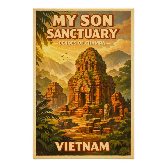  My Son Sanctuary, Vietnam, in a classic Poster (Front)