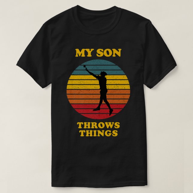 My Son Throws Thing Track Parents Shotput Premium  T-Shirt (Design Front)