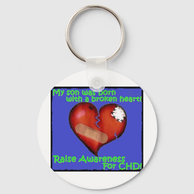 My Son Was Born With A Broken Heart Key Ring (Front)