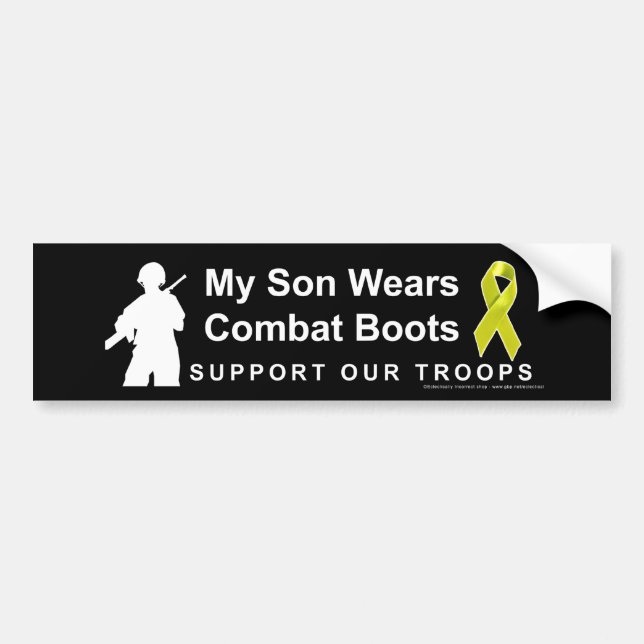 My Son wears combat boots Bumper Sticker (Front)