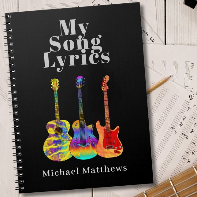 My Song Lyrics Guitar Musician Custom Notebook (My song lyrics guitar musician custom notebook Song writers, guitarists and music students)