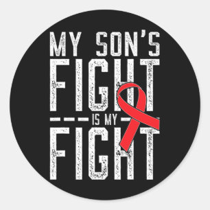 My Son's Fight Is My Fight Chd Heart Disease Aware Classic Round Sticker