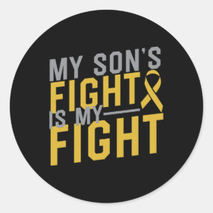 My Son's Fight Is My Fight Childhood Cancer Awaren Classic Round Sticker