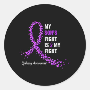 My Son's Fight Is My Fight Epilepsy Awareness Classic Round Sticker