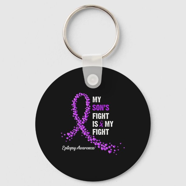My son's fight is my fight epilepsy awareness  key ring (Front)