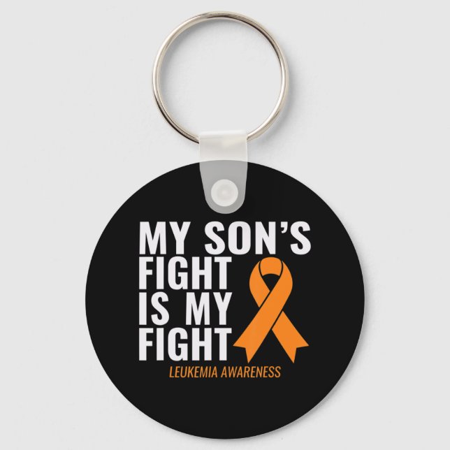 My Son's Fight is My Fight Leukaemia Awareness  Key Ring (Front)