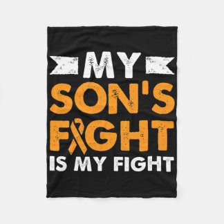 My Son's Fight Leukaemia Awareness Beat Cancer Mum Fleece Blanket