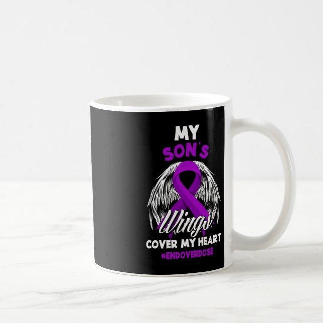My Son's Wings Cover My Heart End Overdose  Coffee Mug (Right)