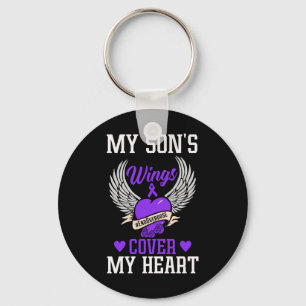 My Sons Wings Cover My Heart - Overdose Awareness Key Ring