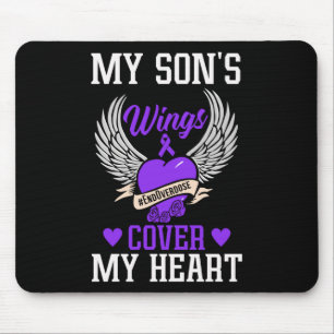 My Sons Wings Cover My Heart - Overdose Awareness Mouse Pad