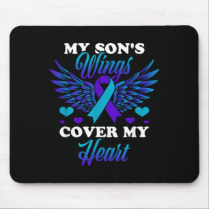 My Sons Wings Cover My Heart Prevention Awareness Mouse Pad