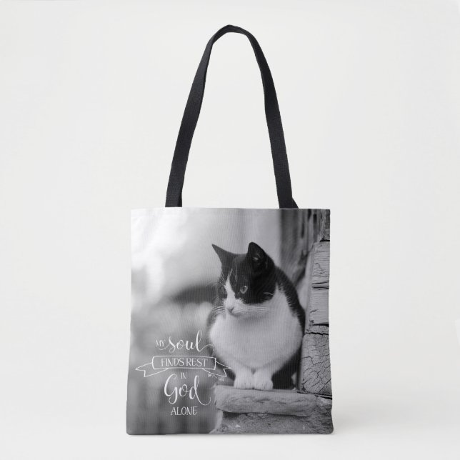 My Soul Finds Rest - Ps 62:1 Tote Bag (Front)