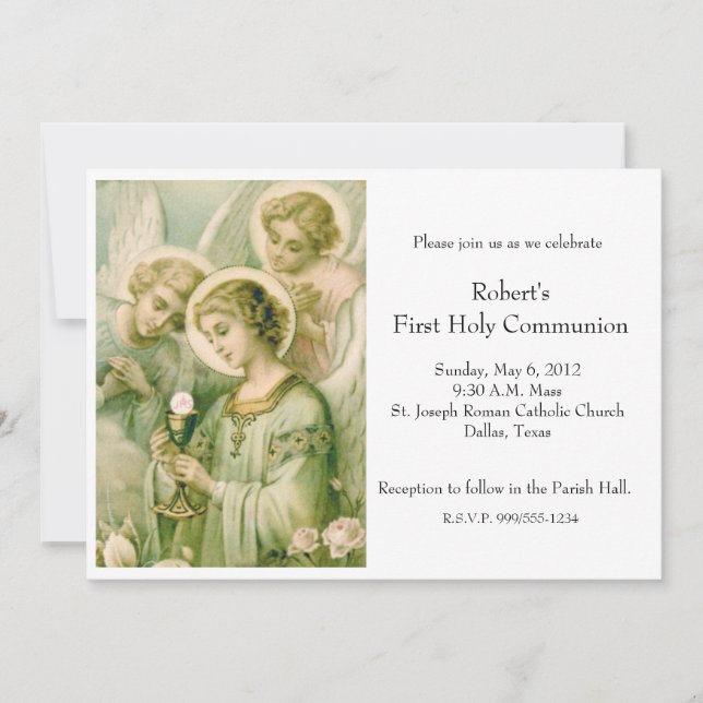 My Soul Rends The Veil First Communion Invitation (Front)