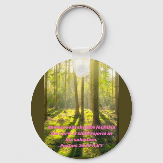 my soul shall  A bible quote Key Ring (Front)