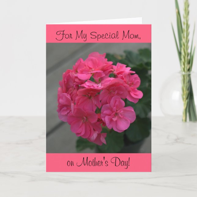 My Special Mum Rose Geranium Mother's Day Card (Front)