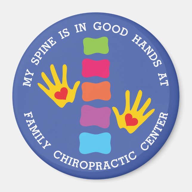 My Spine Is In Good Hands Custom Kids Chiropractic Magnet (Front)