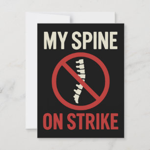 My Spine Is on Strike - Funny Back Pain Quote Postcard