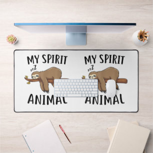 My Spirit Animal Funny Sloth Gift Desk Mat