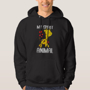 My Spirit Animal Giraffe I Love You Heart Valentin Hoodie