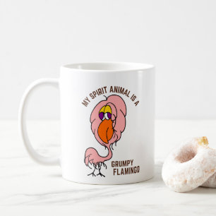 My Spirit Animal Grumpy Flamingo Funny Coffee Mug