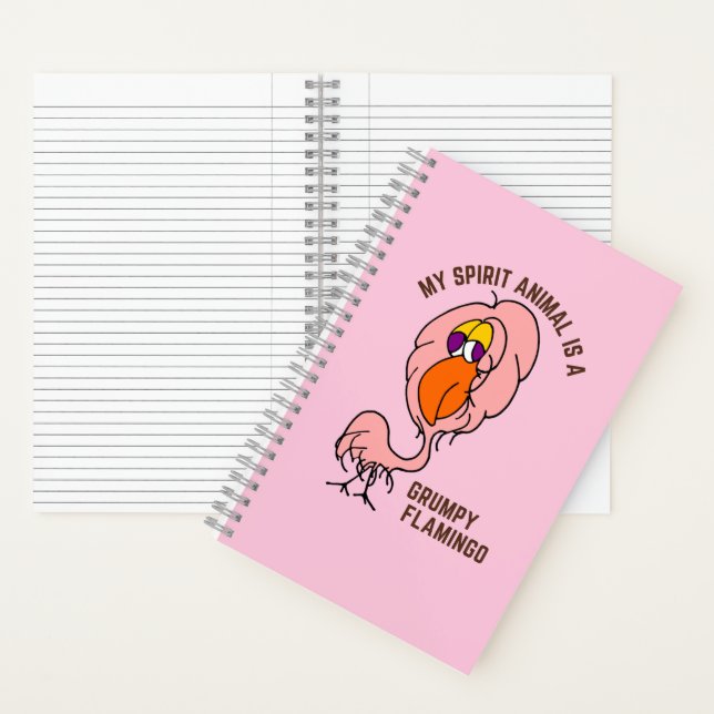 My Spirit Animal Grumpy Flamingo Funny  Notebook (Inside)