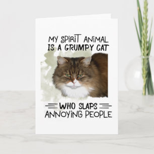 My Spirit Animal Is A Cat Animal Quotes Gifts Card