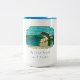 My Spirit Animal Is A Dolphin Two-Tone Coffee Mug