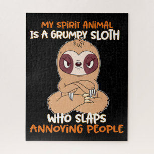 My Spirit Animal Is A Grumpy Sloth Jigsaw Puzzle