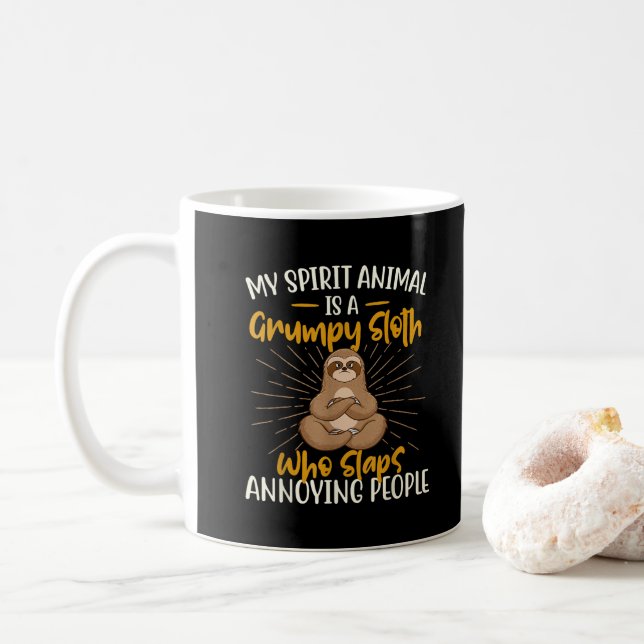 My Spirit Animal Is A Grumpy Sloth Zookeeper Anima Coffee Mug (With Donut)