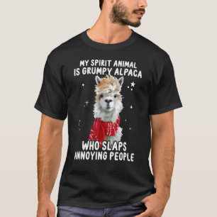 My Spirit Animal Is Grumpy Alpaca Who Slaps Annoyi T-Shirt
