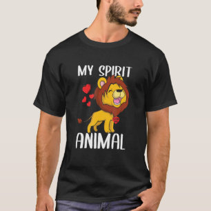 My Spirit Animal Lion I Love You Heart Valentines T-Shirt