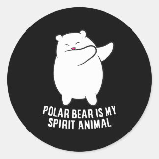 My Spirit Animal Polar Bear Cute Polar Bear Lover Classic Round Sticker