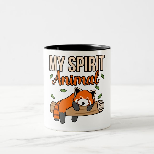 My Spirit Animal Red Pandas Cute Pet Panda Lover G Two-Tone Coffee Mug (Center)