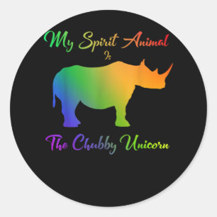 My Spirit Animal The Chubby Unicorn Rhino Classic Round Sticker