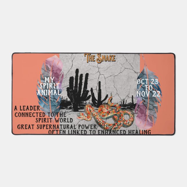 "My Spirit Animal" The Snake Oct - Nov  Desk Mat (Front)