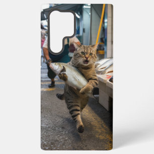 My spoiled cat stole a fish from the grocer! samsung galaxy case