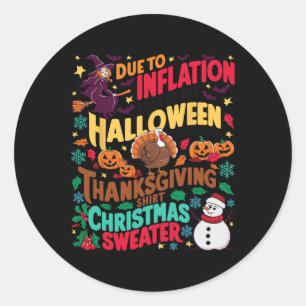 My Spooky Halloween Thanksgiving Ugly Costume Cute Classic Round Sticker