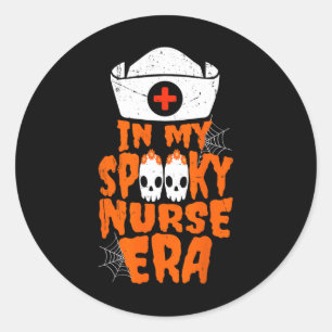 My Spooky Nurse Era Funny Halloween Witchy Spooky Classic Round Sticker