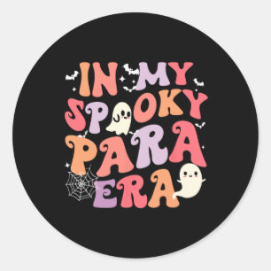 My Spooky Para Era Halloween Retro Groovy Ghost Pa Classic Round Sticker