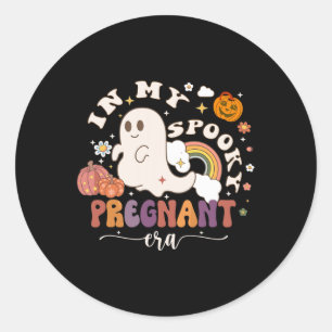 My Spooky Pregnant Era Ghost Halloween Pregnant Mo Classic Round Sticker