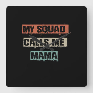 My Squad Calls Me Mama Funny Workout Gym Mum Gift Square Wall Clock