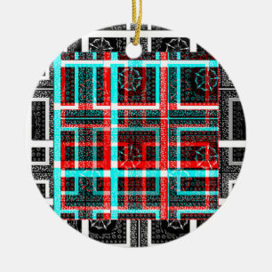 My Square Maze Design Ceramic Ornament